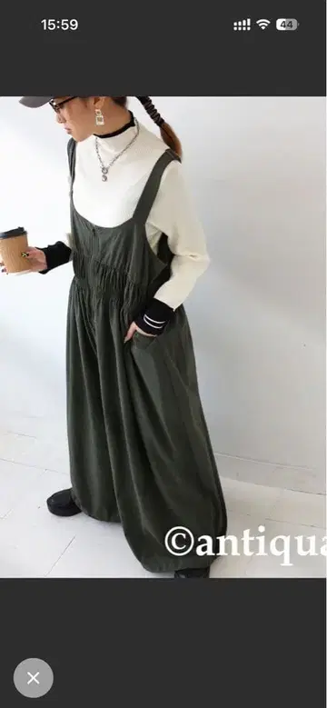 안티카 올리브색 개더 살로펫