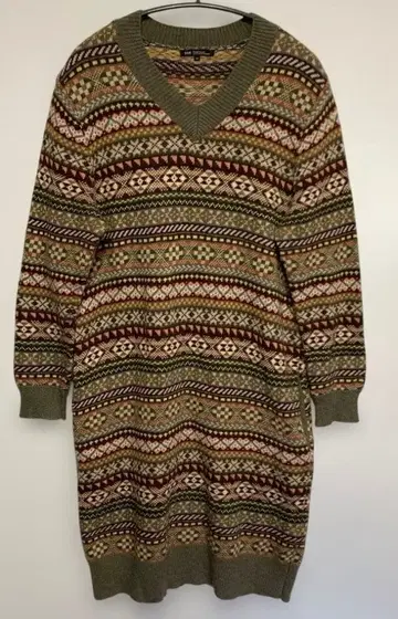 23구 니트 원피스 페어아일 노르딕 캐시미어 혼방