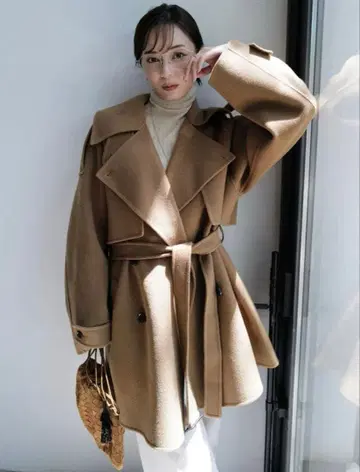 anuans 2025AW 리버 울 미들 트렌치코트