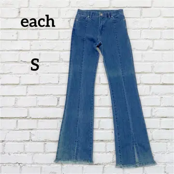 이치 부츠컷 데님 프린지 밑단 슬릿 [ S ] 스트레치 슬림 레그 효과