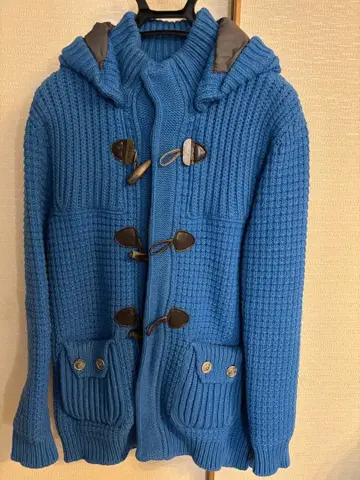 Bark 더플 코트 후드 부착 파랑