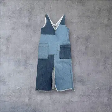 BAYFLOW 베이플로우 데님 패치워크 슬리브리스 원피스 절개 2