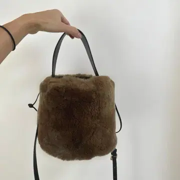 UNITED ARROWS 브라운 퍼 숄더백 숄더 분리 가능