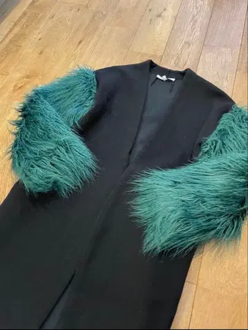 새상품급 언리드 소매 퍼 코트 가디건