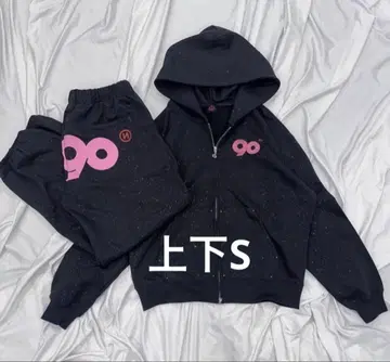 9090 글리터 셋업 키라키라 Logo Glitter