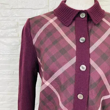 닥스 DAKS 셔츠 블라우스 S 체크 무늬 니트 [ 2921-2 ]