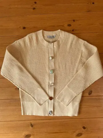 TORRAZZODONNA 와플 편직 비쥬 가디건 / 크림