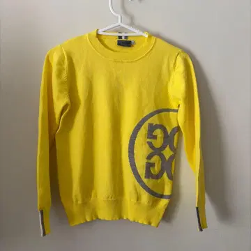 G/FORE 크루넥 니트 스웨터 옐로우 컬러 로고