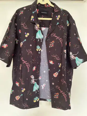 반팔 오픈 카라 셔츠 L