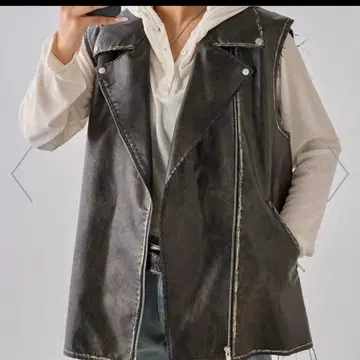 [ WHO'S WHO gallery ] 빈티지 스타일 가죽 라이더 베스트