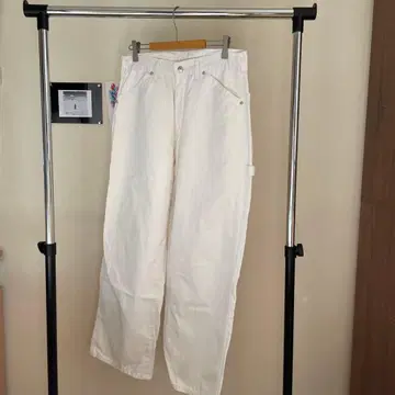 리 X-LINE 와이드 데님 페인터 팬츠 화이트 팬츠