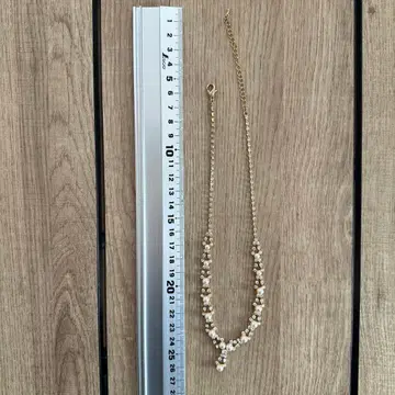 골드 펄 큐빅 목걸이