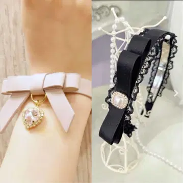 LIZLISA 리본 팔찌 ROJITA 리본 레이스 머리띠