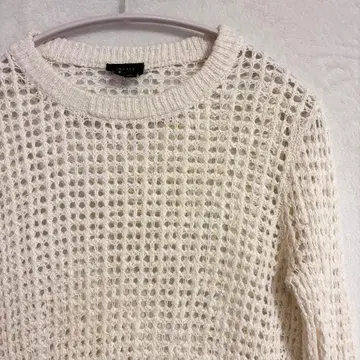 Theory 코튼 크로셰 니트 상의 화이트 사이즈 S