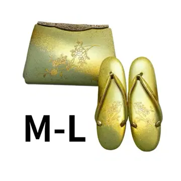 골드 컬러 꽃무늬 조리 와 가방 세트 M-L 사이즈 번호 A