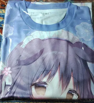 시라타마코 검은 강아지 풀 그래픽 T셔츠 미개봉 L 사이즈