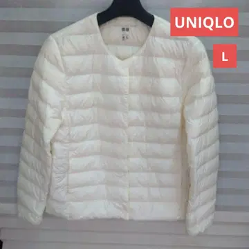 유니클로 퍼프 테크 컴팩트 자켓 L 화이트 다운