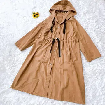 GREEN COUNTY 코튼 후드 부착 모즈 코트 카멜 계열 M