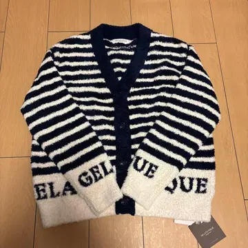 미사용 새상품 젤라피케옴 L 사이즈 보더 가디건