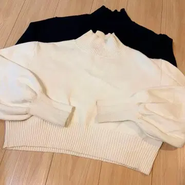 JEANASiS 긴팔 스웨터 화이트 블랙 F