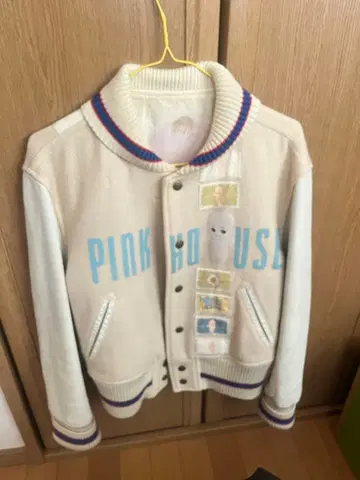 PINK HOUSE 바시티 자켓 아이보리