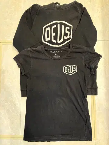 DEUS 블랙 후드티 세트