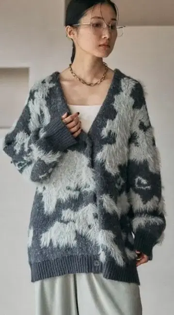 LEPSIM 5 게이지 패턴 가디건