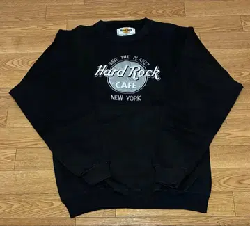 USA제 90s 빈티지 하드 록 카페 빅 로고 은색 자수