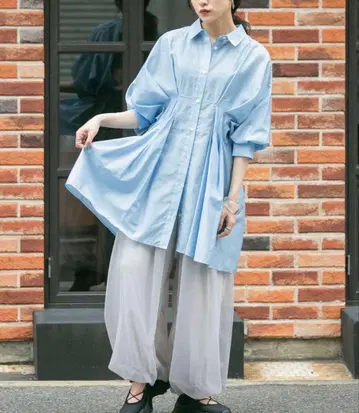 KBF 허리 턱 시어 원피스 셔츠 원피스