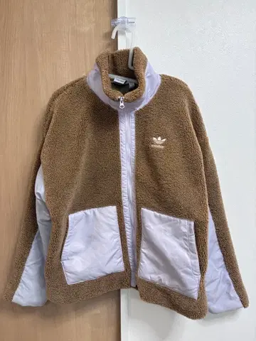 adidas 플리스 자켓 브라운 화이트