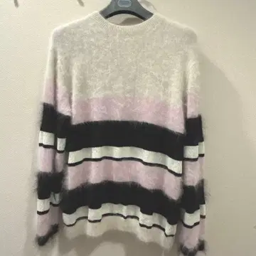 A pupil 스트라이프 모헤어 니트