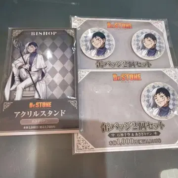 닥터스톤 훼미리마트 체스 아크릴 스탠드 캔뱃지 x 2 겐