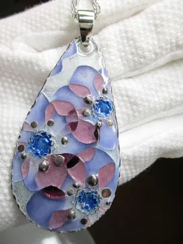 칠보 세공 교토 칠보 미츠코시 등나무색 라벤더색 펜던트