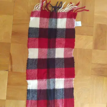 체크 무늬 머플러 빨간색 화이트 네이비 컬러