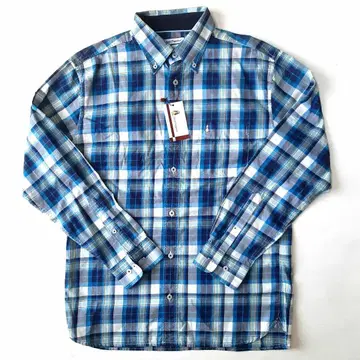 Hush Puppies 긴팔 셔츠 블루 계열 체크