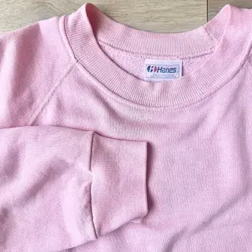 Hanes 헤인즈 맨투맨 L 크루넥 블랭크 플레인 핑크