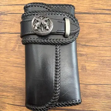 중고 알즈니 삼단 롱 지갑 블랙 실버 장식