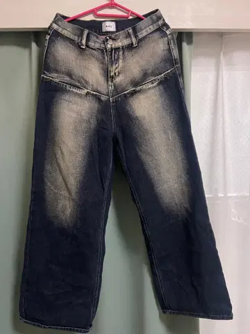 다크 블루 와이드 레그 데님