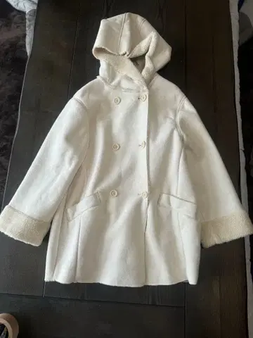 Heather 헤더 보아 롱 코트 아이보리 더블 버튼 겨울