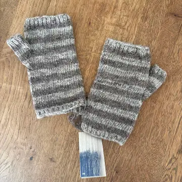 핸드 워머 핑거리스 보더 울 100%