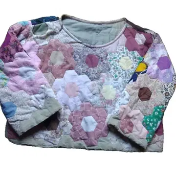 패치워크 풀오버 앤티크 퀼트 패치워크 자켓