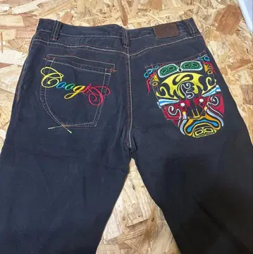 Coogi 다크 데님 스트레이트 청바지 HipHop 자수 W40 L34
