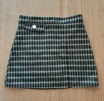 체크 무늬 미니 스커트 그레이 계열 A라인