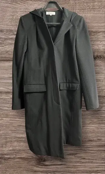 Brooks Brothers 블랙 후드 부착 롱 코트 L 사이즈