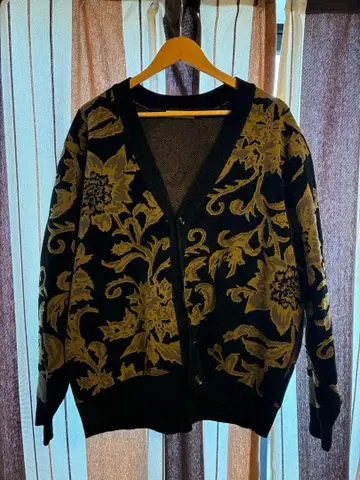 가디건 플라워 올 패턴 몰사 니트 가디건