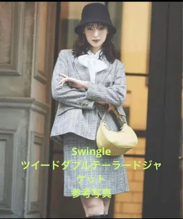 Swingle 트위드 더블 테일러드 자켓 M 사이즈