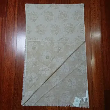 베이지 자수 머플러 캐시미어 100% 내추럴 베이직 손세탁 가능