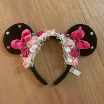 미니 마우스 머리띠 프릴 장미