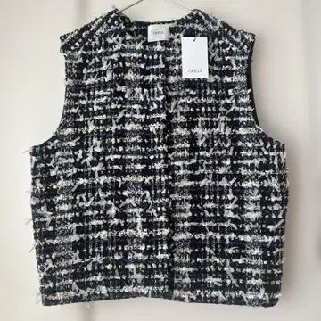 택 포함 미사용 새상품 OHGA TWEED GILET 블루