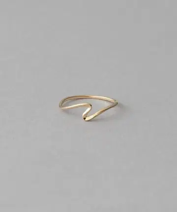 ete [레이어드] K10YG 웨이브 반지 현행 모델 새상품급